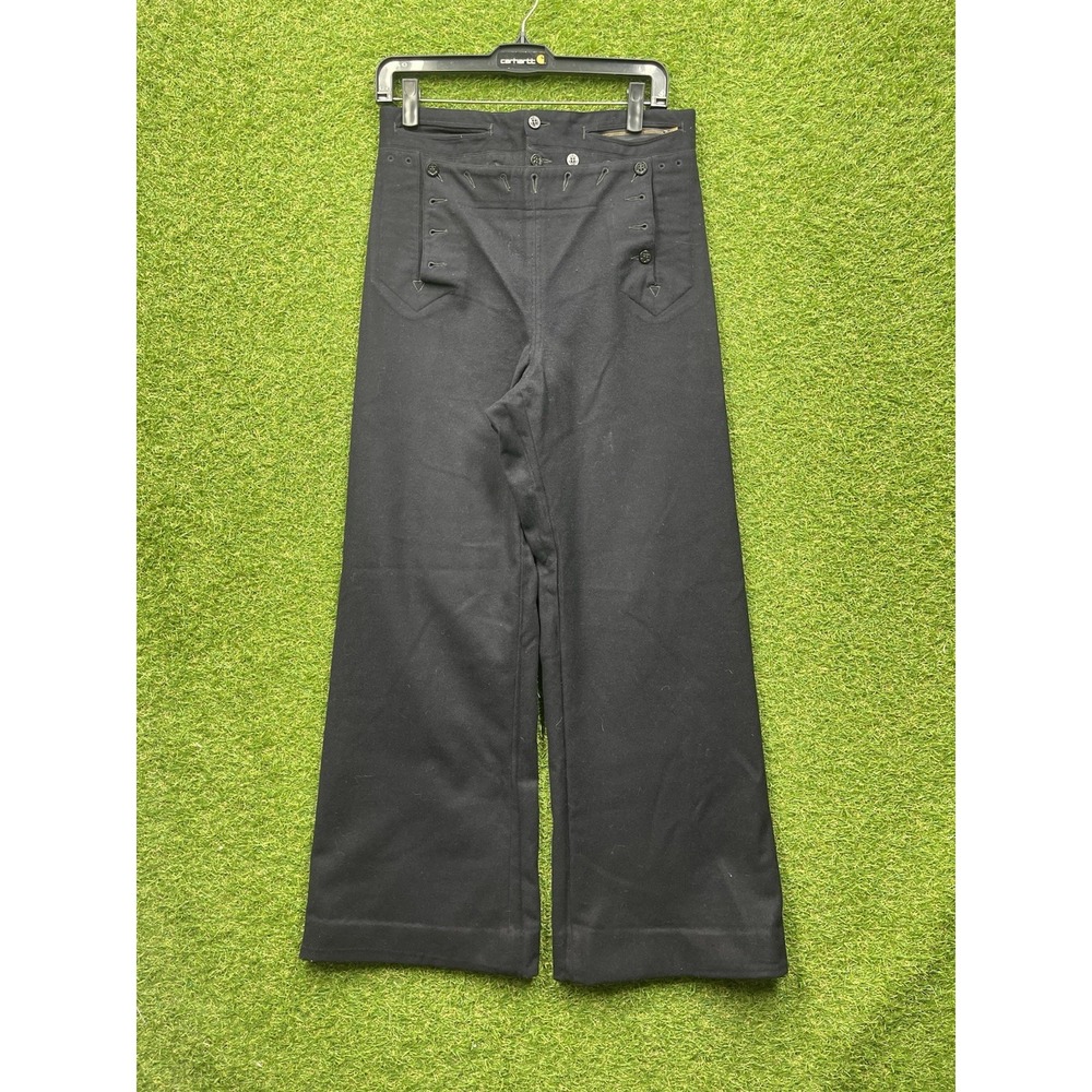 US Navy Pants 28R Cracker Jack Uniform Dress Wool 13 Button Fly Blue Vintage